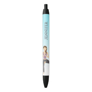 Yoga Woman In Tree Pose And Custom Name Pen