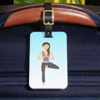 Yoga Woman In Tree Pose Luggage Tag