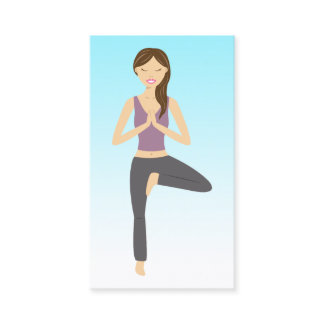 Yoga Woman In Tree Pose Yoga Instructor Business Card