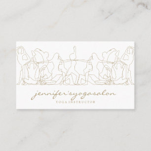 Yoga Woman Poses   Hand-Drawn Sketch Business Card