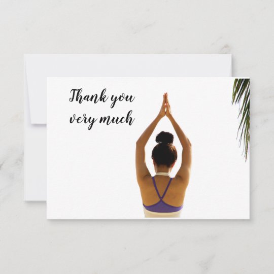 Yoga woman posing yoga Thank you card | Zazzle.com