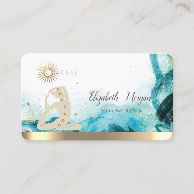 Yoga Women Silhouette Abstract Business Card (Front)