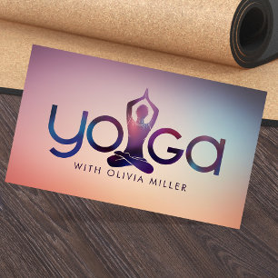 Yoga Word Art - Cool Minimal illustration Business Card