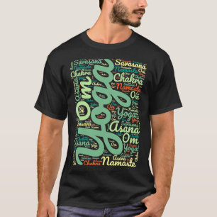 Yoga Word Cloud Colorful Yoga Word Cloud T-Shirt