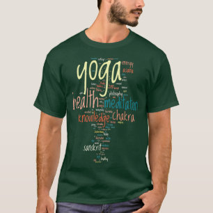 YOGA Word cloud concept vector illustration on bla T-Shirt