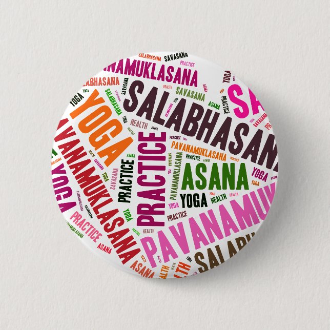 Yoga words design button (Front)