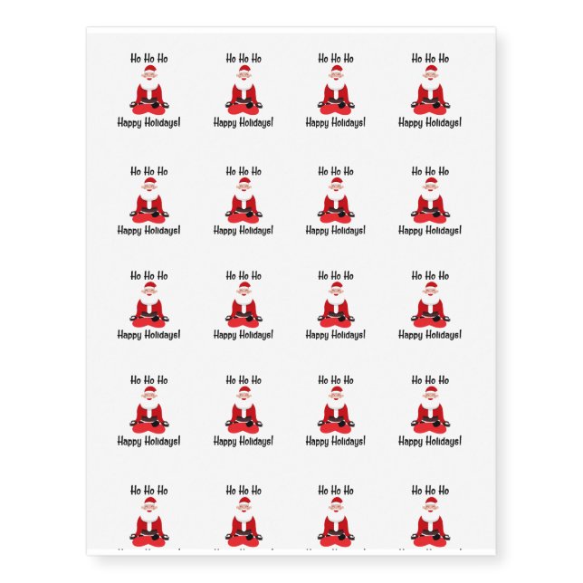 Yoga Workout Funny Christmas Temporary Tattoos (Front)