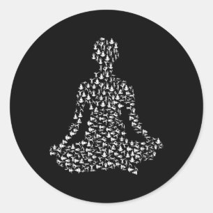 Yoga Workout Motivation Cly Style Classic Round Sticker
