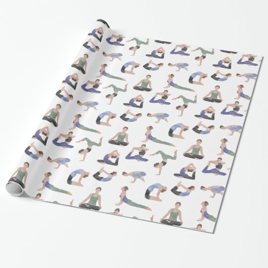 Yoga wrapping paper or gift wrap