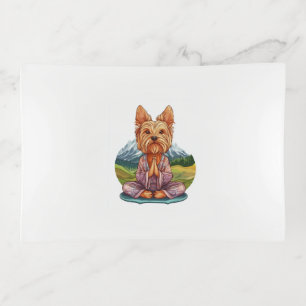 Yoga Yorkie � Funny Meditating Dog Trinket Tray