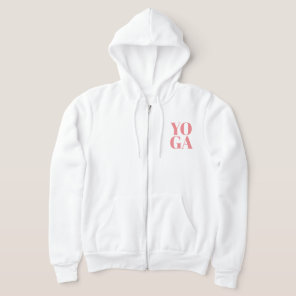 YOGA zipped white fleece hoodie for women