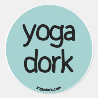 yogadork sticker round dark teal