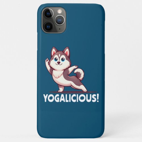 Yogalicious Cute Cartoon Husky Dog _ Serene Yoga iPhone 11 Pro Max Case