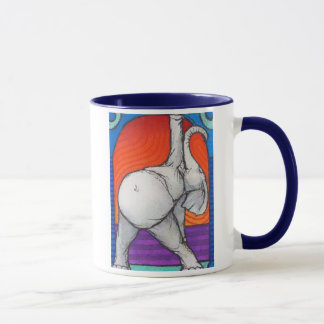 Yogaphant 2 Blue Handled Ringer Mug