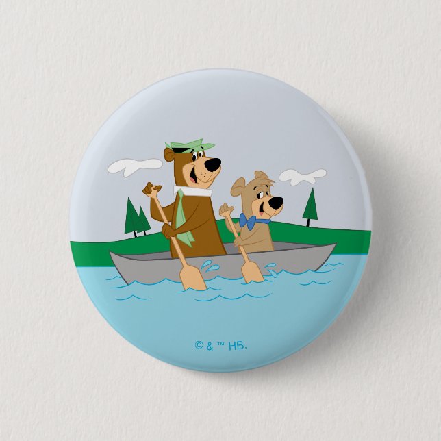 Yogi Bear and Boo Boo Fun Canoe Adventure Button (Front)