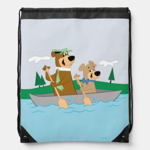 Yogi Bear and Boo Boo Fun Canoe Adventure Drawstring Bag