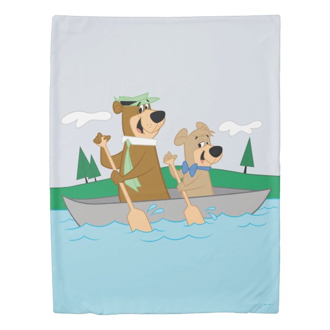 Yogi Bear and Boo Boo Fun Canoe Adventure Duvet Cover (Front)