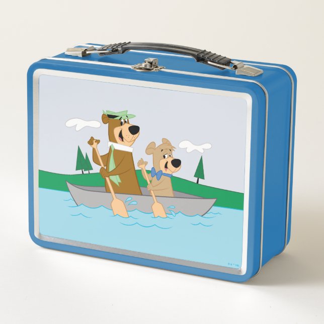 Yogi Bear and Boo Boo Fun Canoe Adventure Metal Lunch Box (Front)