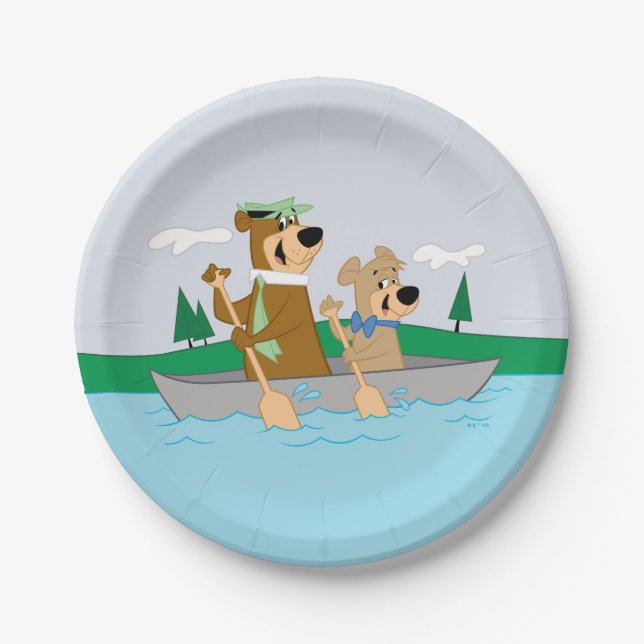 Yogi Bear and Boo Boo Fun Canoe Adventure Paper Plates (Front)