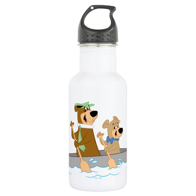 Yogi Bear and Boo Boo Fun Canoe Adventure Stainless Steel Water Bottle (Front)
