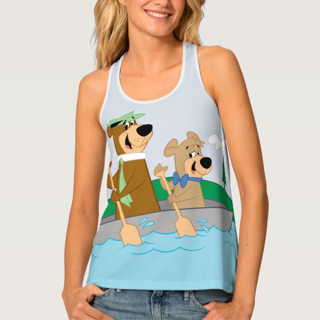 Yogi Bear and Boo Boo Fun Canoe Adventure Tank Top (Front)