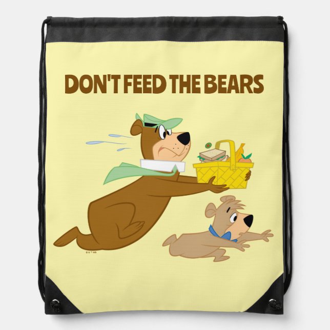 Yogi Bear and Boo-Boo Picnic Panic Drawstring Bag (Front)