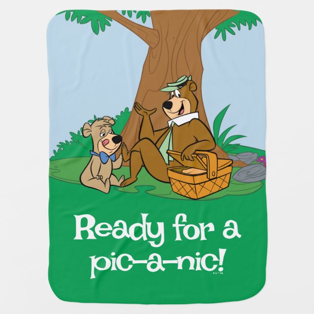 Yogi Bear and Boo-Boo Picnic Snack Baby Blanket (Front)