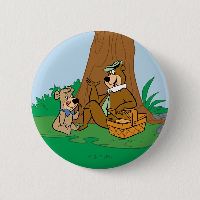 Yogi Bear and Boo-Boo Picnic Snack Button (Front)