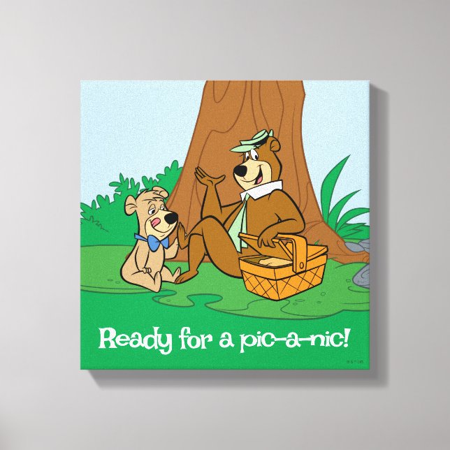 Yogi Bear and Boo-Boo Picnic Snack Canvas Print (Front)