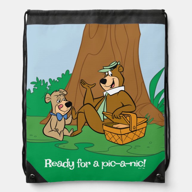 Yogi Bear and Boo-Boo Picnic Snack Drawstring Bag (Front)