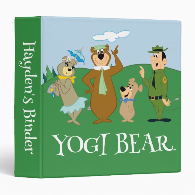 Yogi Bear and Friends Classic Pose 3 Ring Binder (Front/Spine)