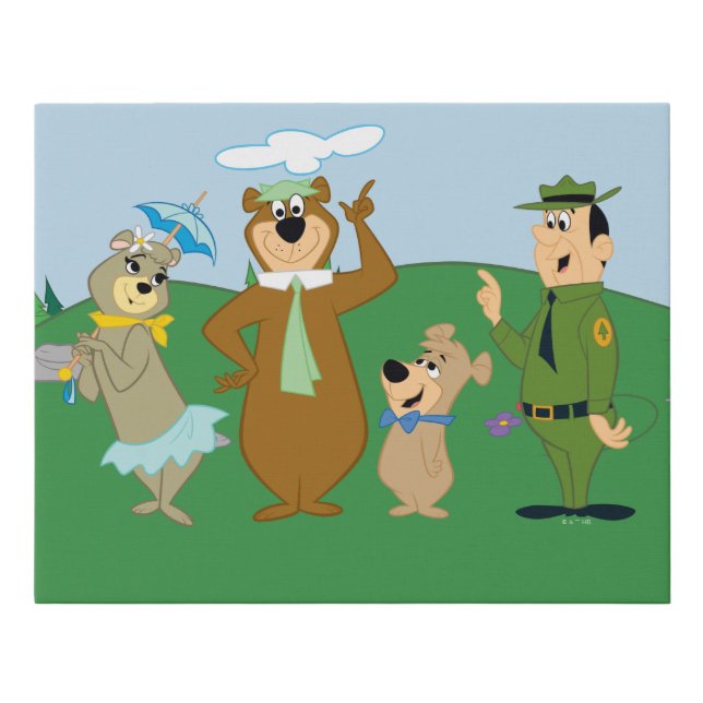 Yogi Bear and Friends Classic Pose Faux Canvas Print (Front)