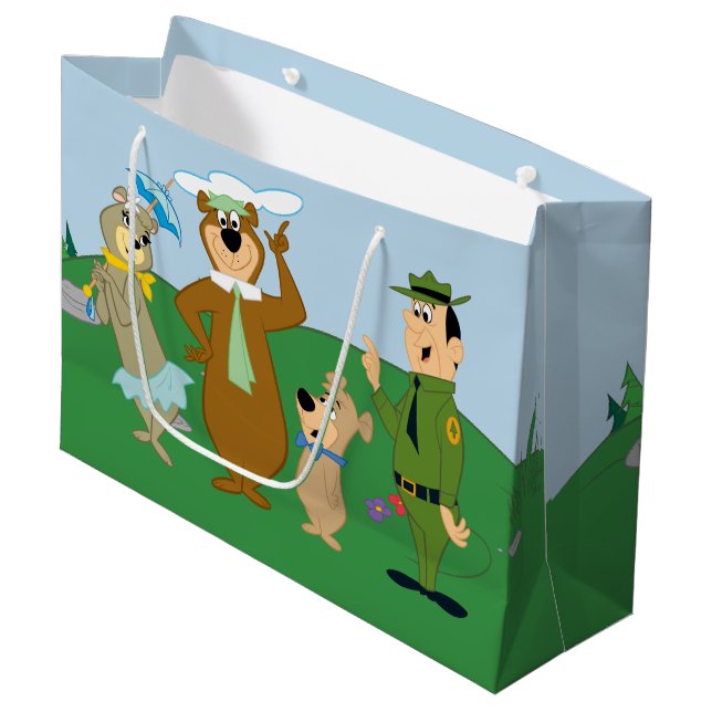 Yogi Bear and Friends Classic Pose Large Gift Bag (Front Angled)