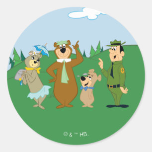 Yogi Bear and Friends Classic Pose Round Sticker