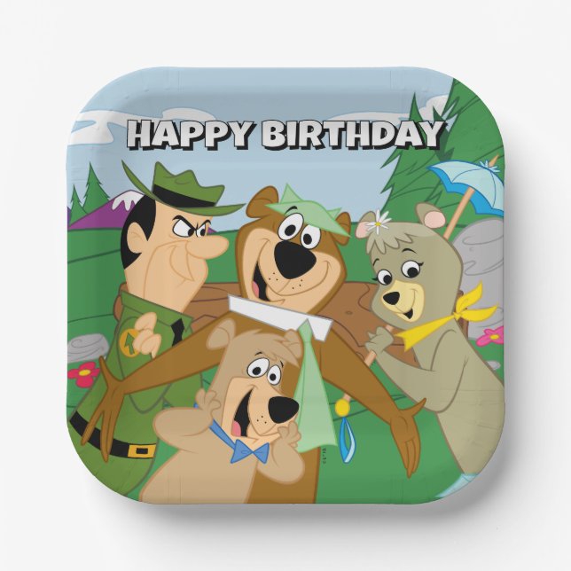 Yogi Bear and Friends Framed Forest Picture Paper Plates (Front)