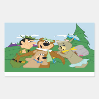 Yogi Bear and Friends Framed Forest Picture Rectangular Sticker