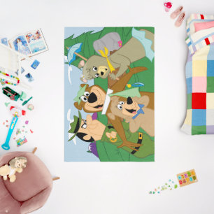 Yogi Bear and Friends Framed Forest Picture Rug