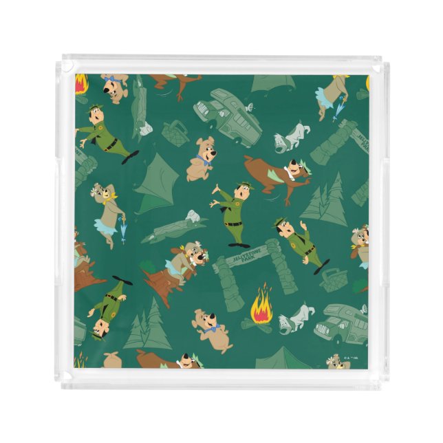 Yogi Bear and Friends Jellystone Park Camp Pattern Acrylic Tray (Front)