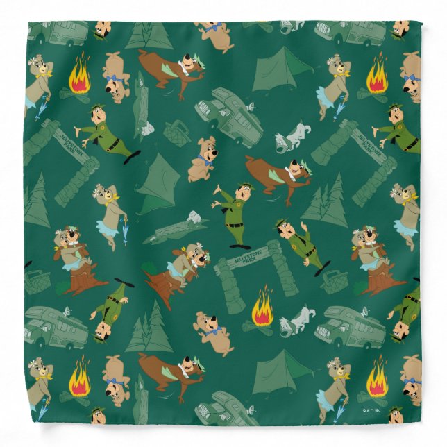 Yogi Bear and Friends Jellystone Park Camp Pattern Bandana (Front)