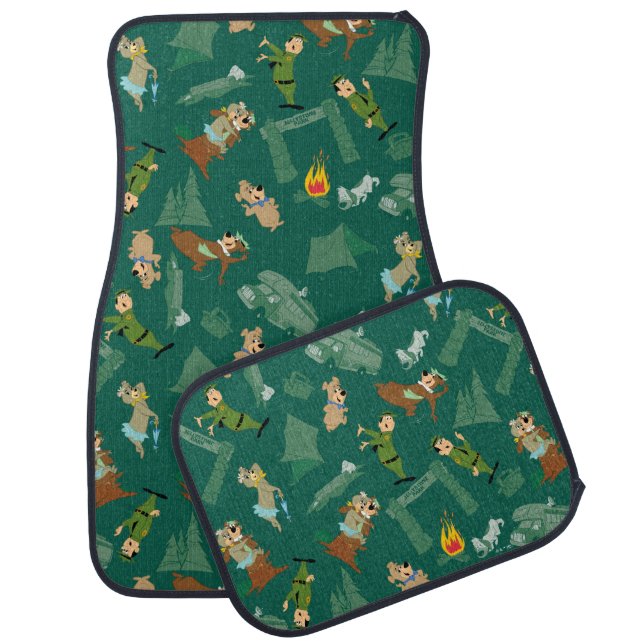 Yogi Bear and Friends Jellystone Park Camp Pattern Car Floor Mat (Set)