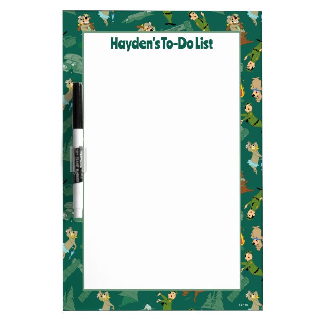 Yogi Bear and Friends Jellystone Park Camp Pattern Dry Erase Board (Front)