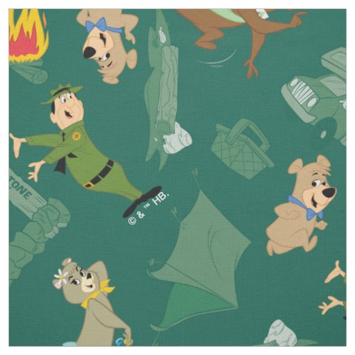 Yogi Bear and Friends Jellystone Park Camp Pattern Fabric