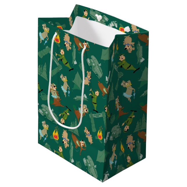 Yogi Bear and Friends Jellystone Park Camp Pattern Medium Gift Bag (Front Angled)