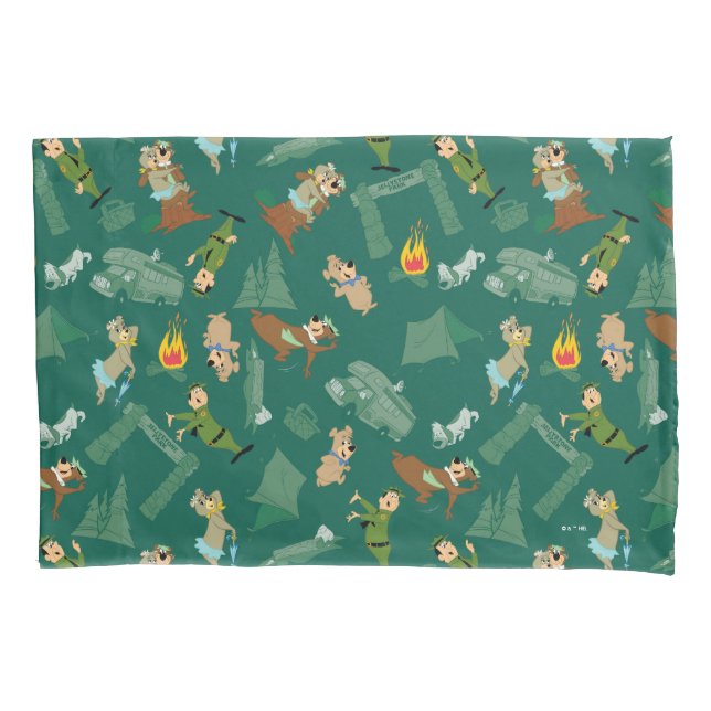 Yogi Bear and Friends Jellystone Park Camp Pattern Pillow Case (Front)