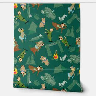 Yogi Bear and Friends Jellystone Park Camp Pattern Wallpaper