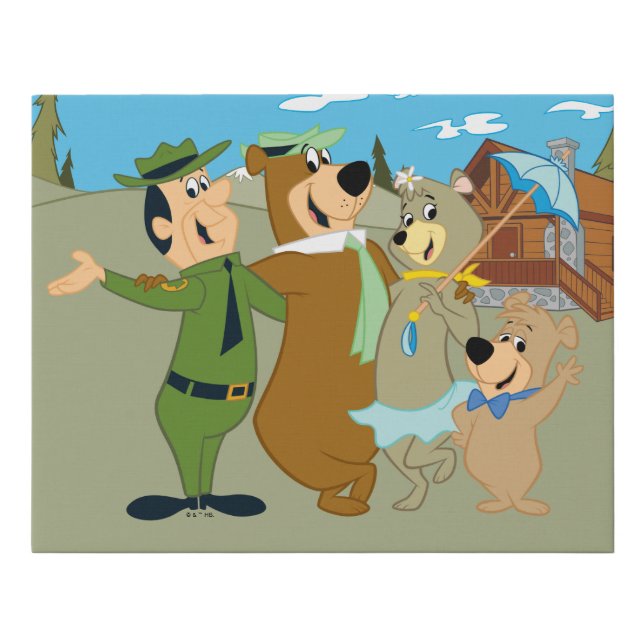 Yogi Bear and Friends Warm Welcome Faux Canvas Print (Front)