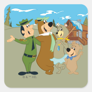 Yogi Bear and Friends Warm Welcome Square Sticker