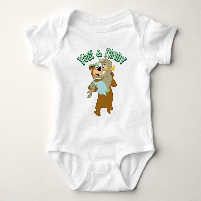 Yogi Bear Carrying Cindy Bear Baby Bodysuit (Front)