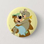 Yogi Bear Carrying Cindy Bear Button
