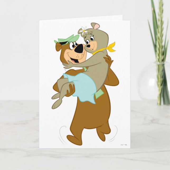 Yogi Bear Carrying Cindy Bear Card (Front)